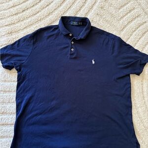 Ralph Lauren Polo Pima Soft Touch Cotton Navy Blue Shirt Comfy XL